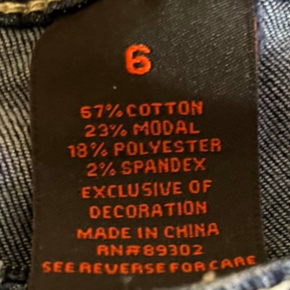 Earl Permanent Straight Cuffed Jeans Five Pocket Stretch Jeans Size 6 - Picture 9 of 9